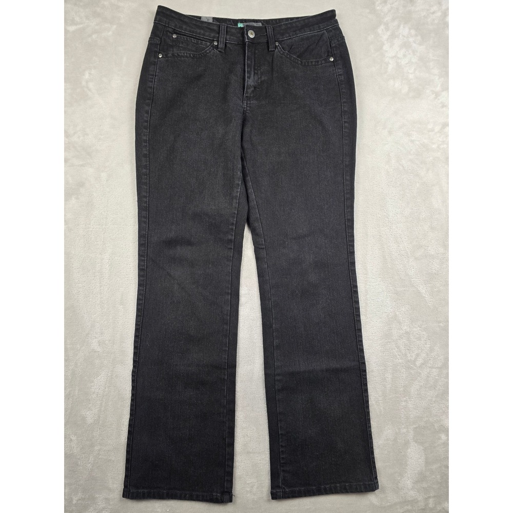 Wrangler Aura Jeans Women 10P Black Short Rise Straight Leg Western WU037BS